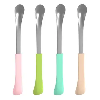 

Baby Feeding Spoon Stainless Steel Silicone Double-end Safety Tableware Food Supplement Feeder Baby Feeding Spoon for fruit eat