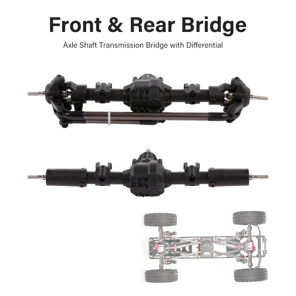 1/10 металлический передний и задний мост Вал Трансмиссия мост с дифференциалом Для осевой SCX10 RC4WD D90 RC Гусеничный автомобиль