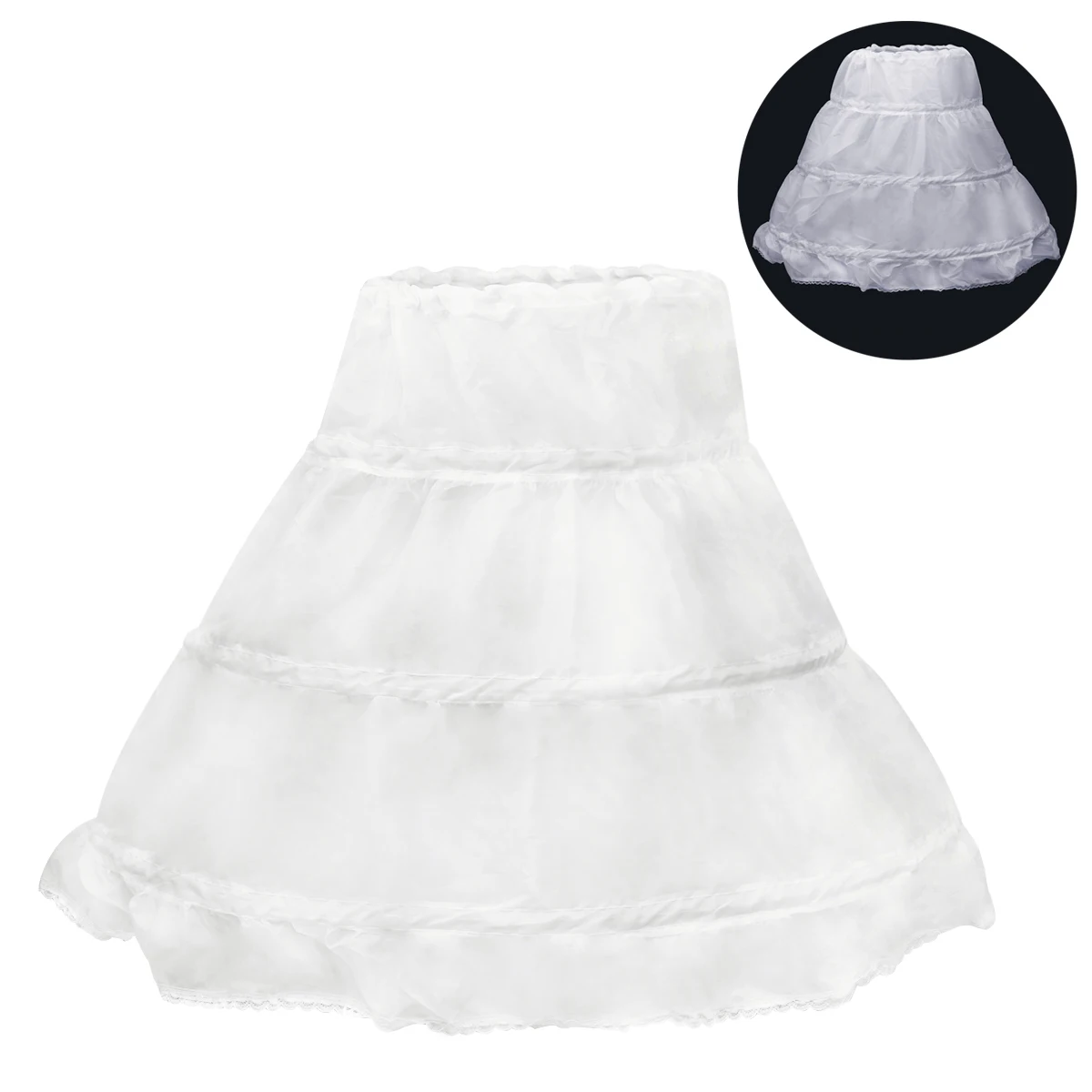 Dressever Girls Petticoat Half Slip Flower Girl Crinoline Skirt For
