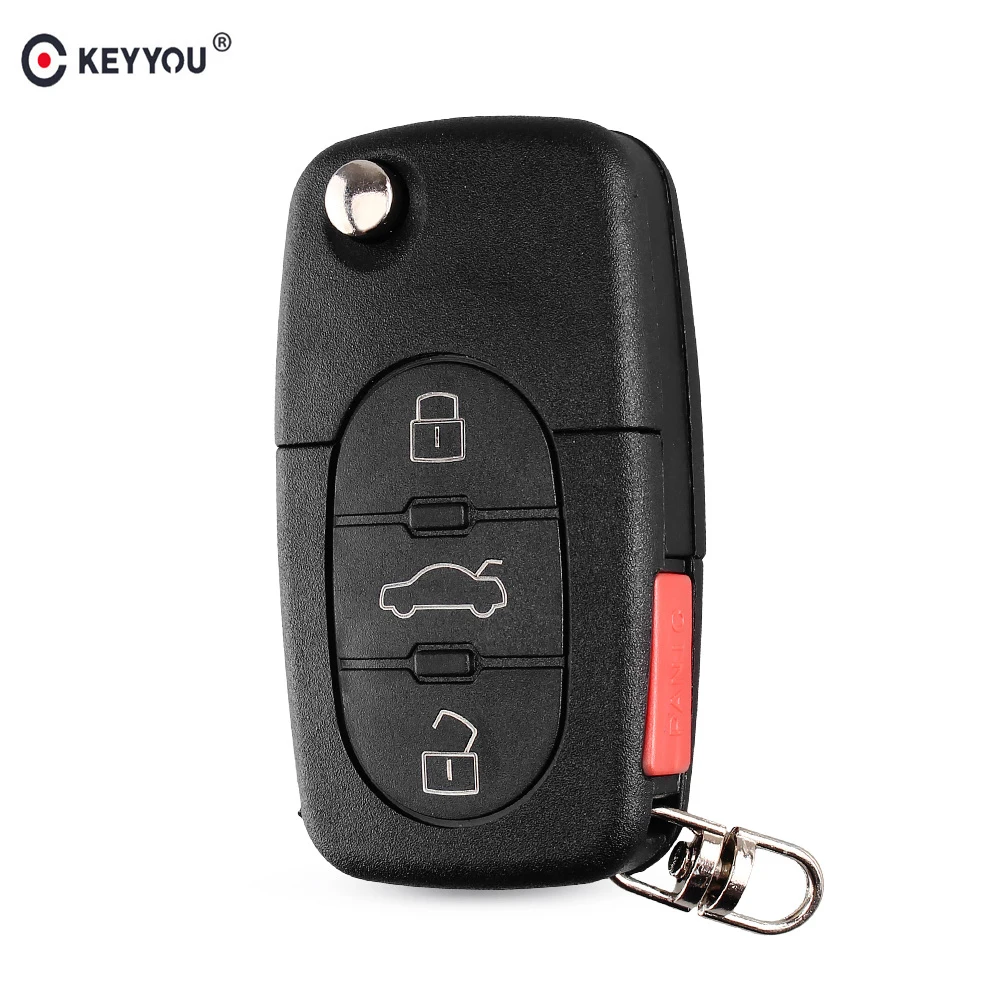 KEYYOU For Audi TT A4 A6 A8 S4 S6 S8 Old Models CR1620/CR1616 3 Buttons Flip Folding Remote Key Case Shell HU66 Blade | Автомобили и