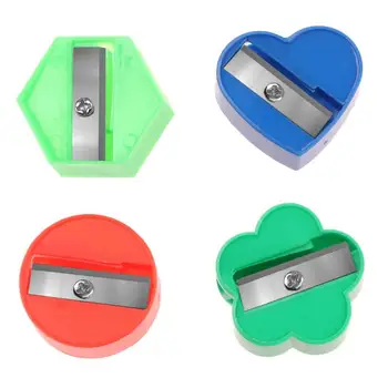 

12pcs/set Plastic Geometric Pattern Pencil Sharpener Office School Supplies