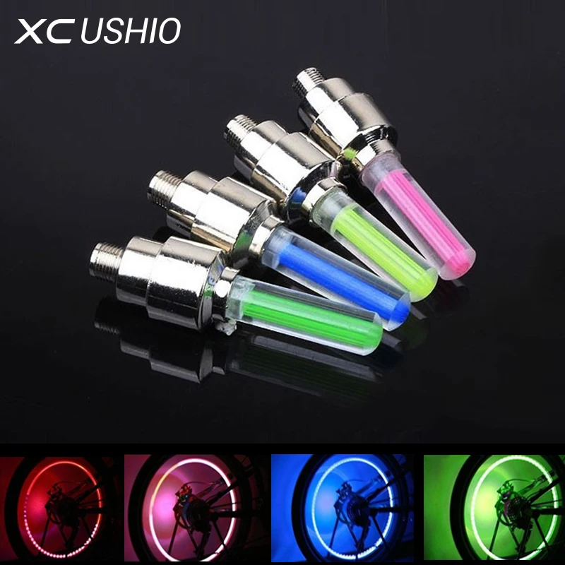 

LED Bike Lights Wheel Tire Valve Bicycle Light Cycling Spoke Warning Lamp Front lights for Bicycle Taillight Flashlight 5 Colors