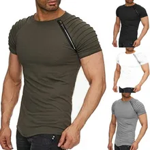 summer top Man Round Neck Self-cultivation Solid Color Short Sleeve T shirt men Stripe Fold Zipper camisa brasil Hot t-shirt summer top Man Round Neck Self-cultivation Solid Color Short Sleeve T shirt men Stripe Fold Zipper camisa brasil Hot t-shirt