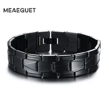 Мужской черный браслет со звеньями из нержавеющей стали, 8,3 дюймов, Брендовые Часы Pulseira Masculina, склад США