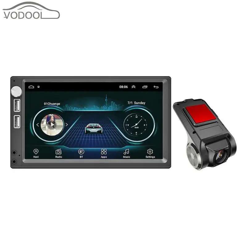  7 Inch Touchscreen Android 8.1 Rückansicht Kamera GPS Navi FM Radio WiFi BT4.0 Dual USB ADAS DVR Re