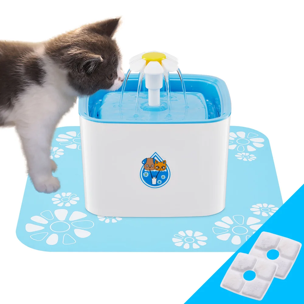 

2.5L UK/EU/US Plug Automatic Cat Water Fountain Electric Water Fountain Dog Cat Pet Drinker Bowl Pet Blue Drinking Fountain