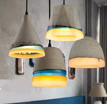 

Industrial Loft Style Vintage Resin Cement Droplight LED Pendant Light Fixtures Hanging Lamp Indoor Lighting