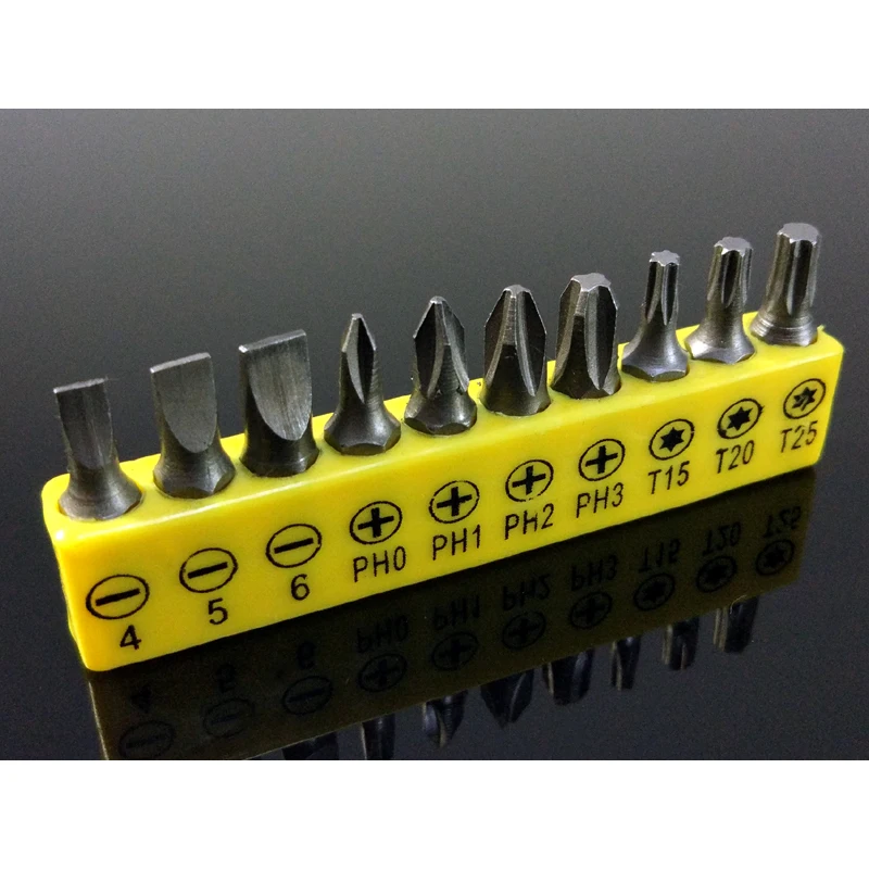 

10Pcs Set Slotted/Phillips/Torx Screwdriver Drill Bits Combination 1/4'' Hex Shank Micro/Mini Practical Repair Hand Tools Kit