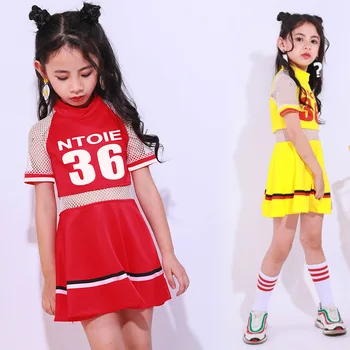 

Songyuexia Children's costumes girls jazz dance performance kindergarten pupils practice clothing dance hip-hop clothing hip-hop