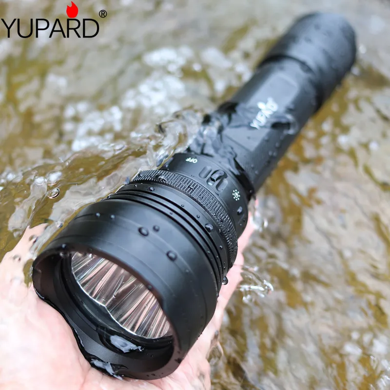 YUPARD подводный водонепроницаемый фонарик фонарь 3 * XM-L2 3 * L2 фонарик + 2*26650 4000 mAh аккумуляторная Батарея + Зарядное устройство