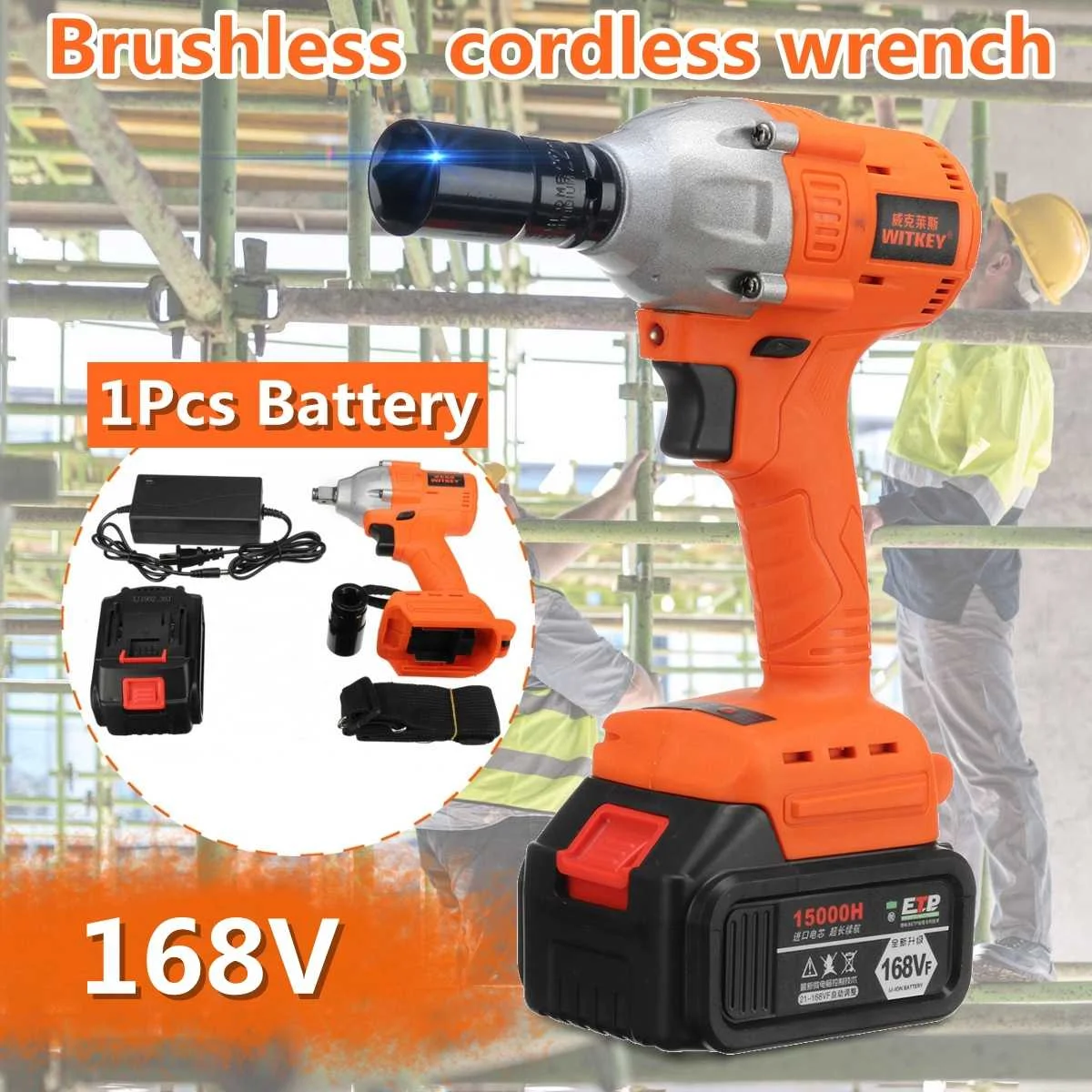 

WK-168W-2 168V Cordless Power Wrench Brushless 520Nm Torque Electric Wrench Power Tools