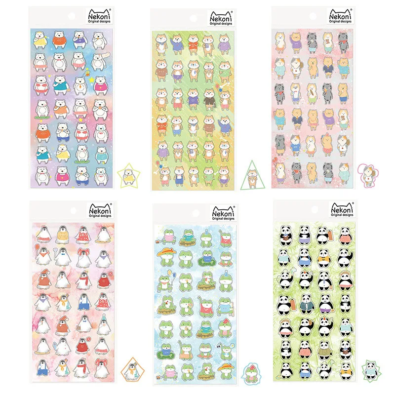 46 шт./кор. милый кот наклейки Kawaii канцелярские пуля журнал для детей DIY дневник в