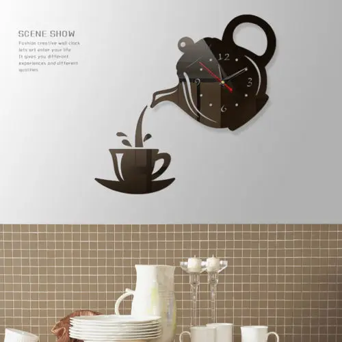 Small Acrylic Modern DIY Wall Clock 3D Mirror Surface Sticker Home Office Decor | Дом и сад
