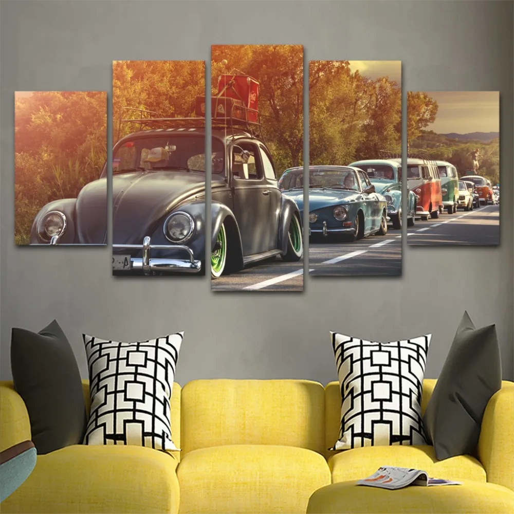 

Canvas Pictures Home Decor Framework 5 Pieces Volkswagen Beetles Car Paintings HD Prints Poster Modular For Living Room Wall Art