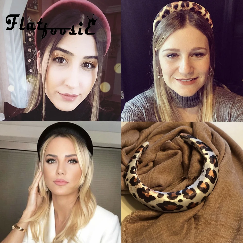 

Flatfoosie 2019 New Velvet Hair Accessories Headband For Women Fashion 4.5CM Wide Plastic Padded Hairbands Boho Wedding Jewelry