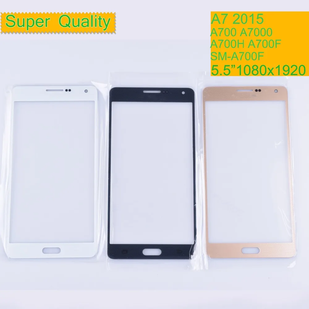 10 шт./лот для Samsung Galaxy A7 2015 A700 A700H A700F A700FD SM сенсорный экран Передний со стеклянной