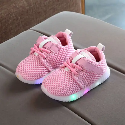 New Baby Boys Girls LED Shoes Kids Light Up Luminous Trainers Casual Sport Sneakers