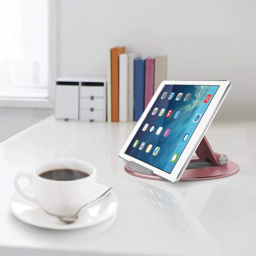  Universal Desktop Tablet Holder Mount Phone Holder Aluminum Alloy Round Stand Durable For IPad Pro 