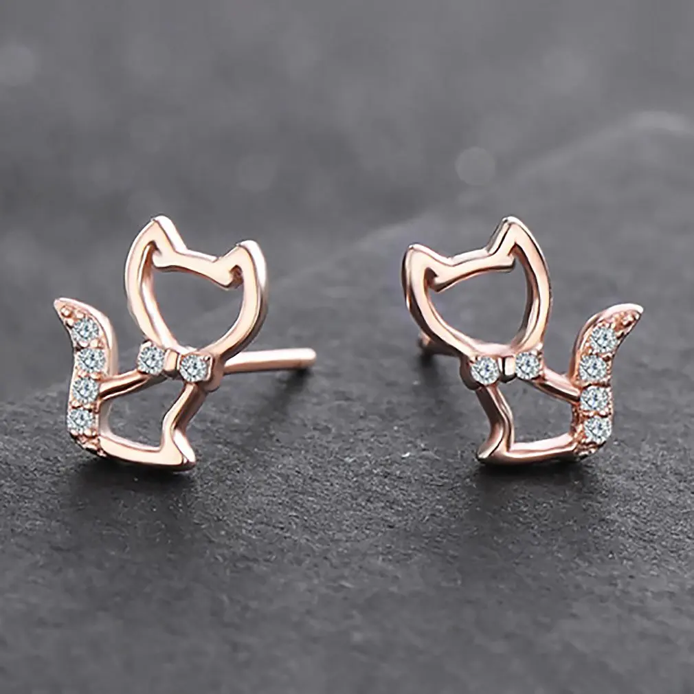 

Cute cat style zircon stud earrings sexy earrings fashion personality ladies jewelry fashion earrings