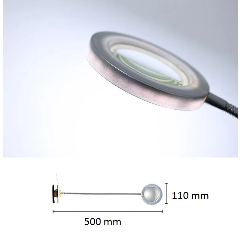 Clip Beauty Magnifying Glass Lamp Adjustable Brightness Cold Light Stainless Steel Hose Magnifier Clock USB Beauty Nail Tattoo