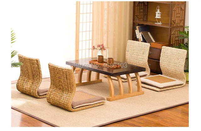 Best Offers 2pcs Handmade Cattail Straw Japanese Floor Legless Chair Sitting Living Room Furniture Asian Traditional Tatami Zaisu Chair Best Offers 2pcs Handmade Cattail Straw Japanese Floor Legless Chair Sitting Living Room Furniture Asian Traditional Tatami Zaisu Chair