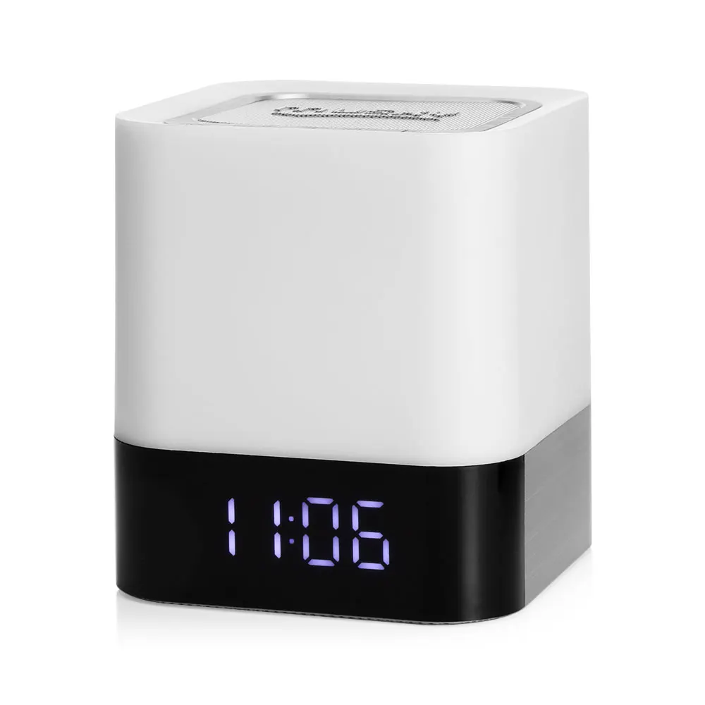 

DY28 5W Digital Alarm Clock Wireless Touch LED Night Light Bluetooth Speaker LED Colorful Night Lamp Support USB/TF Card