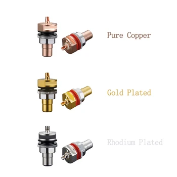 

Viborg Hifi RCA Sockets Terminal Chassis Pure Copper Gold/Rhodium Available RC101 Teflon Isolation Metal Connectors