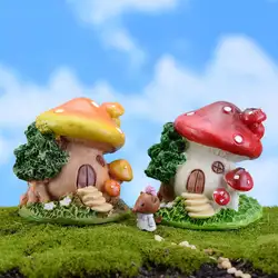 1 шт. детские фигурки героев игрушки гриб миниатюрный дом Мини Пейзаж Сказочный садовый игрушечный дом украшения смолы игрушки