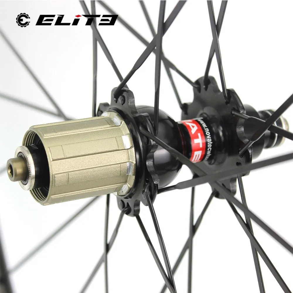 ELITEWHEELS 700C дорожные колеса Dimple карбоновые для велосипеда Tubular / Clincher 45 мм с Novatec J