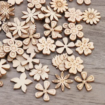 

100pcs 20mm DIY Doodle Educational Toy Small Natural Wooden Slice Scrapbooking Embellishments DIY Craft Decor ( Mixed Pattern )