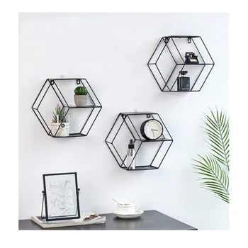 

WHISM Modern Nordic Minimalist Style Wall-mounted Octahedron Storage Rack Shelf Furniture Decoration Supplies