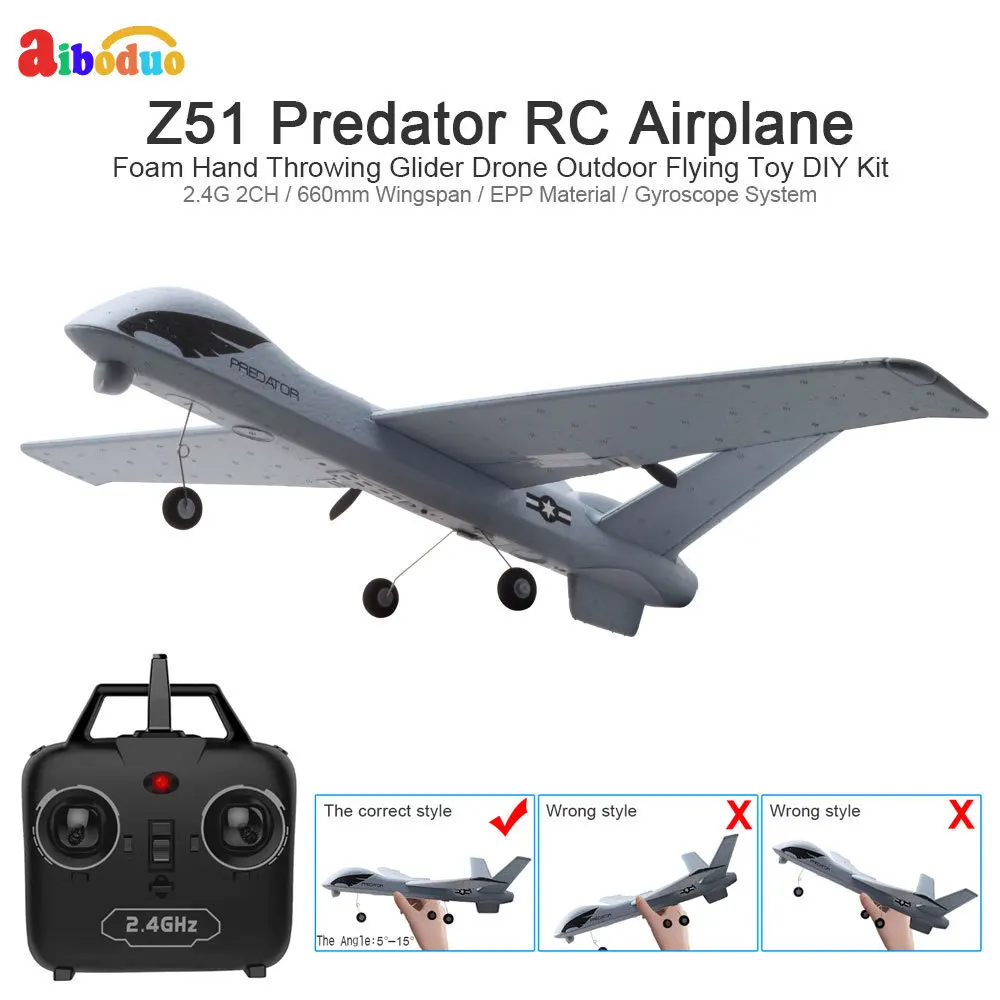 Rc самолет Z51 20 минут Fligt время планеры 2 4g Летающая Модель со светодиодной хватать