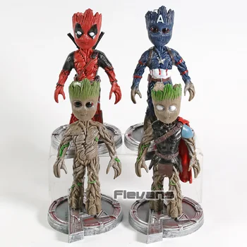 

Marvel Tree Man Cosplay Thor Deadpool Captain America PVC Figure Collectible Model Toy