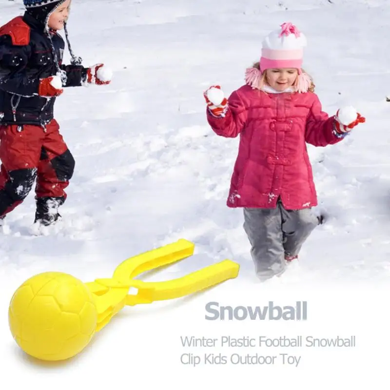 

3D Soccer Snowball Maker Mold Toys for Kids Winter Outdoor Snow Sand Making Mould Snowball Fighting Tool Toys Gifts Randpm Color