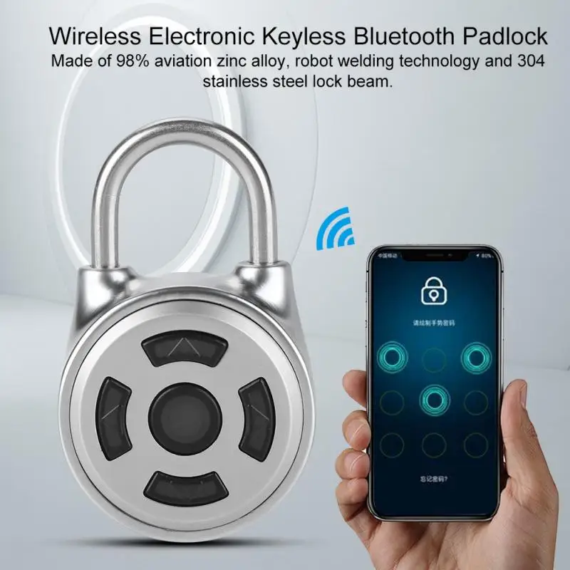 Mini Wireless Lock Electronic Padlock Metal Bluetooth Padlocks Keyless