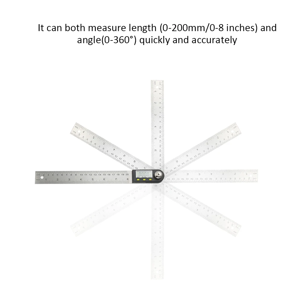 2 в 1 транспортир электронный Goniometer цифровой угломер правитель 200 300 500 мм нержавеющая сталь Инклинометр уровень