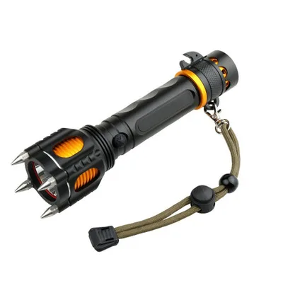 

FGHGF Self-defense multifunctional anti-rape self-defense tactical flashlight LED rechargeable outdoors security equipment