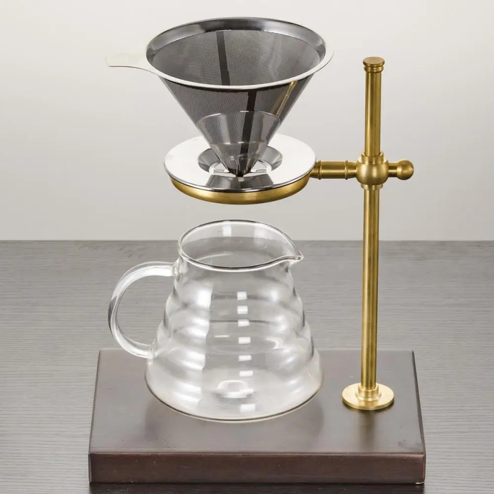 Reusable Stainless Steel Cone Shaped Coffee Dripper Double Layer Mesh
