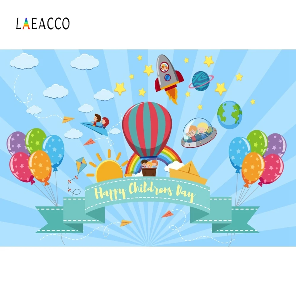 

Laeacco Happy Children's Day Backdrop Baby Party Photography Backgrounds Customized Photographic Backdrops For Photo Studio