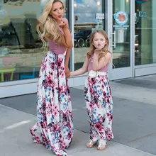 Семейные одинаковые платья для мамы и дочки; модные летние платья без рукавов для девочек; Лидер продаж