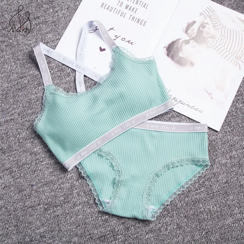 

Maidy Female Active Bras Seamless Lingerie Set Women Sports Bra Sets Plus Size Wire Free Lace Bralette Brassiere Underwear
