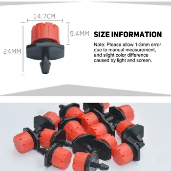 

Fittings Garden Red Irrigation 50/100pcs Micro Flow Dripper Adjustable 8 Holes Scattering Spray Sprinklers Nozzle Watering Drip