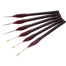 6-Piece Fine Paintbrushes — Detail Paint Brush Set — For Acrylic, Watercolor, Oil