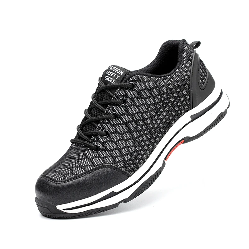 

Night Reflective Safety Shoes Retro Design Men's Work Shoes Fluorescent AIR Mesh Wear-resistant Protective Men's Boots