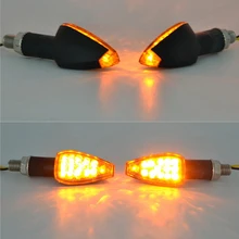 Universale Mini 14 Led Del Motociclo Disabilita Segnale Indicatori di direzione Flessibile Ambra 4 Pcs super luminoso Del Motociclo Segnale di Girata Lampade