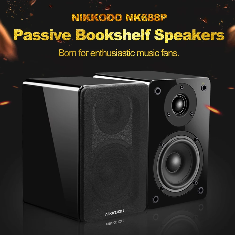 NIKKODO NK-688P пассивные колонки для книжной полки 60 Вт* 2 домашний кинотеатр нужен усилитель 4 дюйма углеродное волокно НЧ-динамик шелковый купольный твитер 1 пара