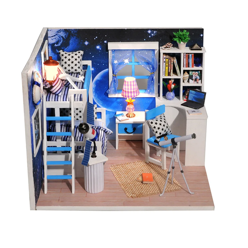 

Doll House Dream House DIY Miniature House Building Kit Wood Toys for Child Girls Boys to enhance the intellectual ability