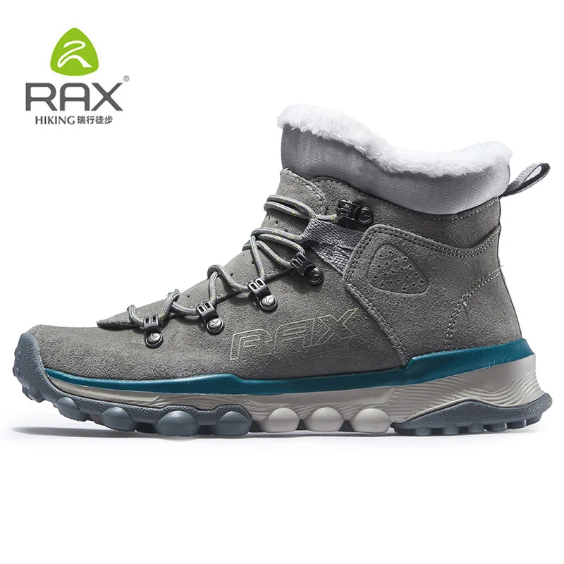

RAX Snow Boots Men Fur Lining Anti-slip Hiking Shoes Women Lightweight Outdoor Sneakers for Men Trekking Boots Moutain Climbing