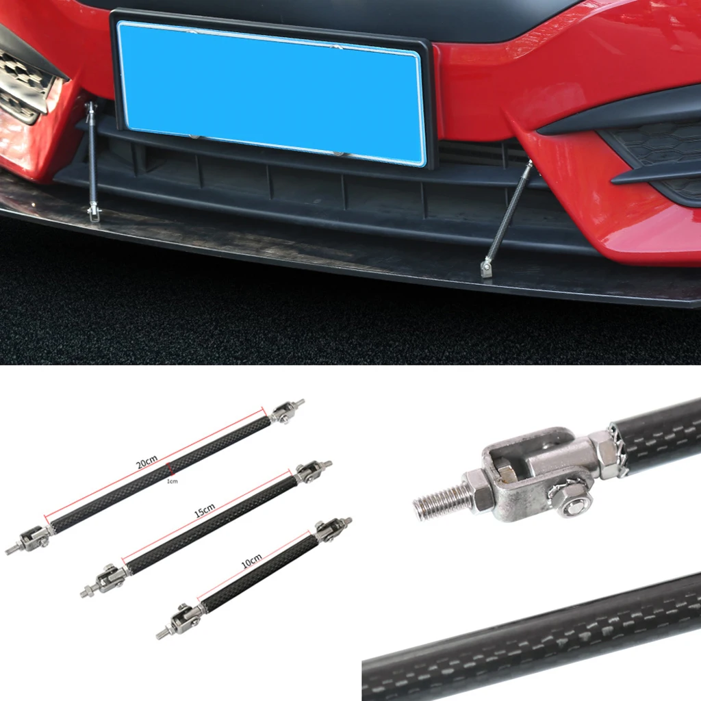 

Universal Adjustable Front Bumper Lip Splitter Strut Stabilizer Support Rods Tie Bars- 3 Pair Auto Replacement Parts