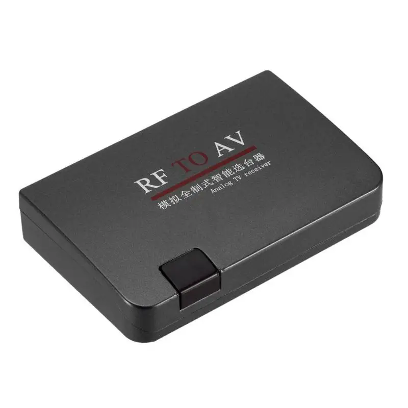 ALLOYSEED RF to AV Analog TV Receiver Converter Modulator Power Adapter With AV Audio Cable Remote Control USB TV Receiver Box
